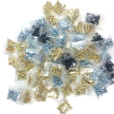 China Young Skateboard Hardware Parts Screws And Nuts Gold Hexagonal Silver Black Color Metal Alloy Steel 1 Inch Size Sturdy Plate for sale