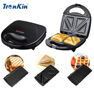 China Hot Grill Electric Waffle Sandwich Breakfast Maker Machine Waffle Grill Panini Breakfast Non Stick Sandwic for sale