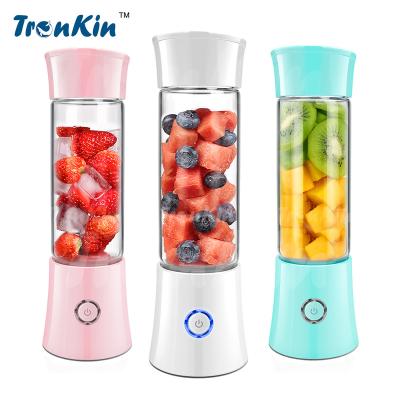 China Hot Selling Portable USB Electric Portable Juicer Cup 6 Blades Glass Bottle Juicer for sale