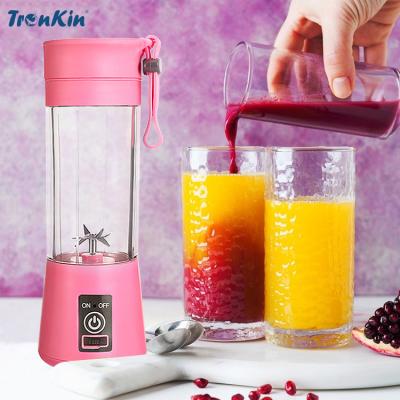 China Tronkin Southeast Asia Free Samples Travel Rechargeable Portable Juicer Cup Mini Small Electric Blender Portable Blender for sale