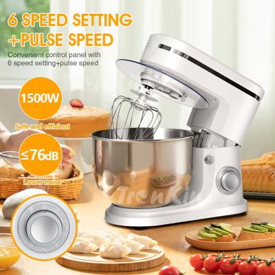 Cina New 6.2L Electric Mixer Machine Cake Mixer 1500W Rotating Kitchen Food Stand Mixer Stainless Steel Mixer in vendita