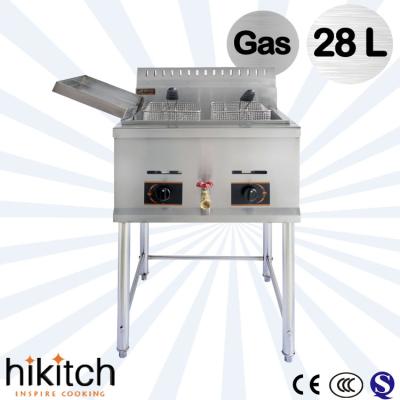 China Large capacity 28L gas capacity kitchen equipment china factory restaurant commercial equipment commercial deep fryer machine. for sale