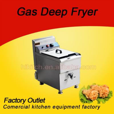 China for meat/chips/donuts etc. frying restaurant kitchen equipment chips donut gas deep fryer with thermostat for sale