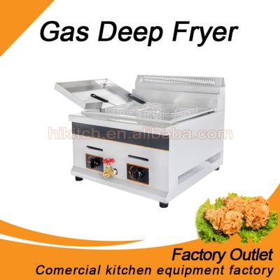 China for meat/chips/donuts etc. Frying Commercial Potato Chips Fryer Worktop 2 Basket Gas Fryer Machine for sale