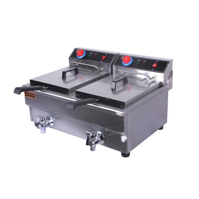 China Electric Double Fryer Restaurant Kitchen Equipment Electric Potato Deep Fryer Commercial Grade for sale