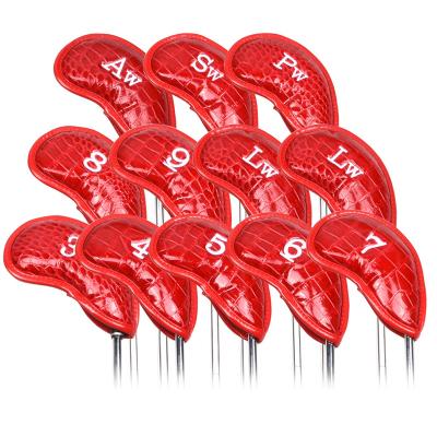 China PVC 12 Pcs Golf Club Cover Set Club Cover Device Alligator Iron Post Set Alligator Iron Post Cap Set for sale