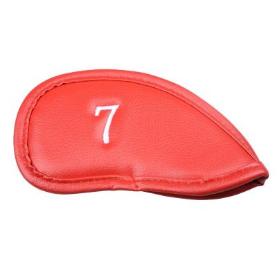 China Embroidery Cover Golf Iron Shaft Sleeve PU Leather Club Sleeve Cap Sleeve 12 Thickened Protective Sets for sale