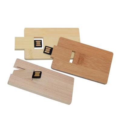 China Storage Files Capacity 4GB 8GB 16GB 32GB 64GB Real Wooden Credit Card USB Flash Drive Rotating Cle USB Memory Stick for sale