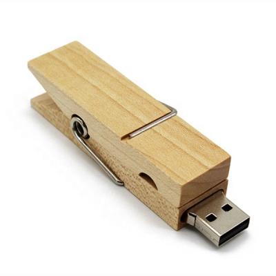 中国 Storage Files Free Sample Nature Wooden Clip USB Flash Drive 8gb 16gb 32gb 64gb Logo Branded Flash Drive 販売のため