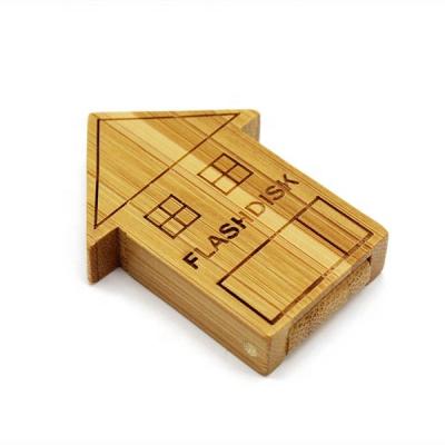 中国 Storage Files Promotional Gifts Cardboard Mini House Wooden USB Flash Drive 8GB 16gb Pendrive Creative Wood Pen Drive 販売のため