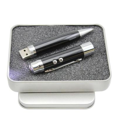 China Storage Files Ballpoint Pen Creative Training Gift Business Multifunctional USB Flash Drive With Laser Light 64GB 32GB 16GB 8GB for sale