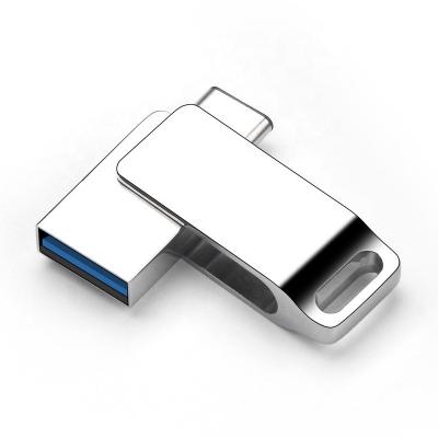 China Mini Rotate Metal OTG Pen Drive 2in1 TYPE-C OTG Files Storage Cle Usb Drives Dual USB High Speed ​​3.0 OTG Drive Maker en venta