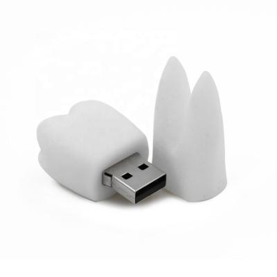 China Storage Files Dentist Promotional Gifts Teeth Form Thumb Trainer PVC White Teeth USB Training Flash Free Sample for sale