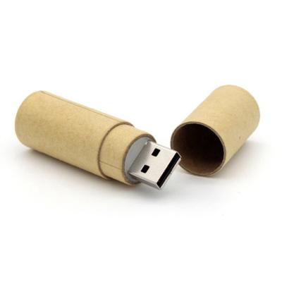 China Storage Files Flash Memory Promotional Degradable Paper Straw Wheat Cylinder Color Print Gifts Flash Drive 2GB 4GB 8GB 16GB 32GB 64GB for sale