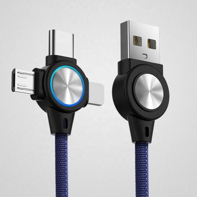 China Mobile Phone 3in1 Multi Interfaces Data Cable Smartphone Fast Charging Lighting Type C iproducts Micro USB Cable 3A Fast Charging Type C Cable for sale