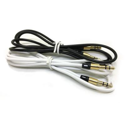 China Car on the AUX voice line. 1 Meter Colorful Soft Stock Silicon Touched Round Audio Cable 3.5mm Interface Male To Male Cable Adapter for sale