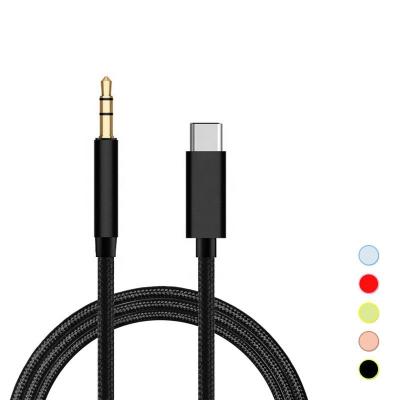 China Car digital interface nylon braided type-c audio cable type c to audio aux. 3.5mm Adapter Cable Mobile Phone Car Computer Cable Connector for sale