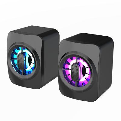 China Creative 2.0 Yes Newest USB Powered Mini PC Gaming Speaker RGB LED Light Gaming Cable Speaker for sale