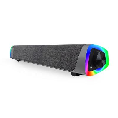 China Creative 2.0 Yes Newest USB Powered PC Game Speaker Sound Bar RGB LED Light Gaming Cable Speaker for sale