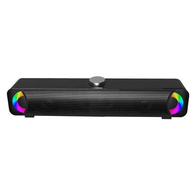 China Creative 2.0 Yes Newest USB Powered PC Game Speaker Sound Bar RGB LED Light Gaming Cable Speaker for sale