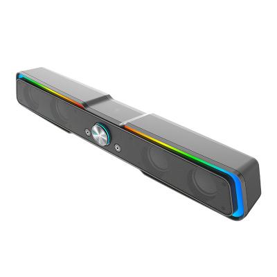 China Creative 2.0 Yes Newest USB Powered PC Gaming Sound Bar Speaker RGB LED Light Wired Gaming Speaker for sale