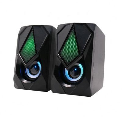 China Creative 2.0 Yes Newest USB Powered PC Mini Gaming Speaker RGB LED Light Gaming Cable Speaker for sale