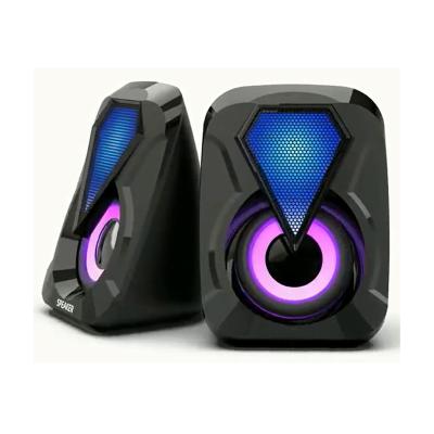 China Creative Power 2.0 PC Laptop RGB Mini Gaming Speaker Yes Newest USB with 7 LED Colorful Light for sale