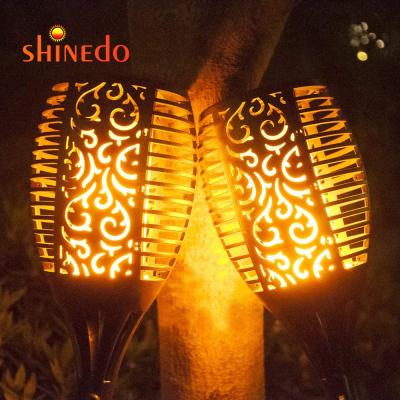 China 2021 Waterproof Garden Flame Flickering Torch Lights 96 LED Outdoor Landscape Garden Decorative Solar Lamp for sale