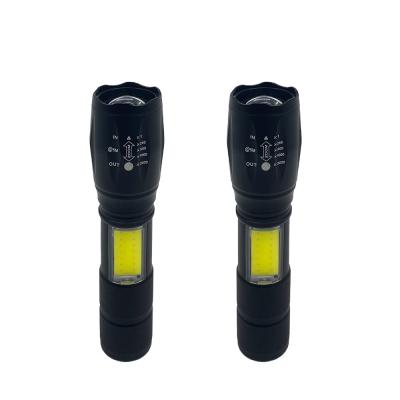 China Zoomable Mini Portable Aluminum COB Tactical Torch, Zoomable Waterproof USB LED Torch Rechargeable Flashlight for sale