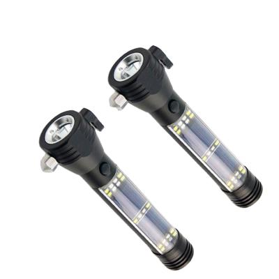 China Residential Outdoor Camping LED Solar Emergency Car Charger USB Handheld Flashlight for sale