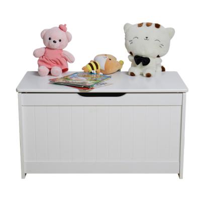 China Popular White Painted Wooden Bench Toy Chest Box Storage Kids Children MDF Viable Custom Room Baby Big Large for sale