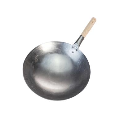 China 14' Stocked Chinese Hammered Wok Round Lower Wok Traditional Chinese POW Japanese Wok for sale