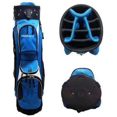 China Polyester China Made Holdhand And Black Blue Color Customized Logo Golf Cart Bag With Ten Top Dividers for sale