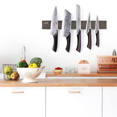 China Modern hot acacia magnetic wooden kitchen does not hurt the wall can be customized wooden magnetic knife holder for sale