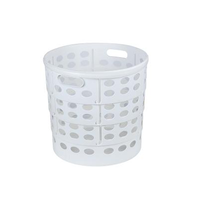 China Can Be Retracted Does Not Take Dirty Storage High Quality Hot Selling Space PP Rattan Laundry Basket Clothes Organizer Plastic Storage Basket for sale