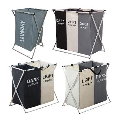 China Eco-friendly Durable Wholesale Cloth 3 Tier Oxford Factory Price Collapsible Laundry Hamper Collapsible Laundry Hamper for sale