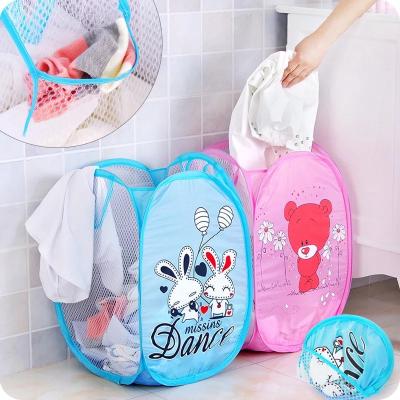 China Eco-friendly Durable Dirty Hamper Laundry Folding Pattern Cartoon Folding Storage Basket Storage Basket Eco-Friendly for sale