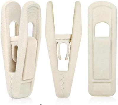 China Modern Hot Selling Beige Velvet Clip Hanger Trousers Velvet Hanger Clips For Velvet Hangers for sale