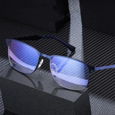 China High Quality Luxury Classic Style Metal Business Men's Half Rim Frames Blue Light Blocking Glasses for sale