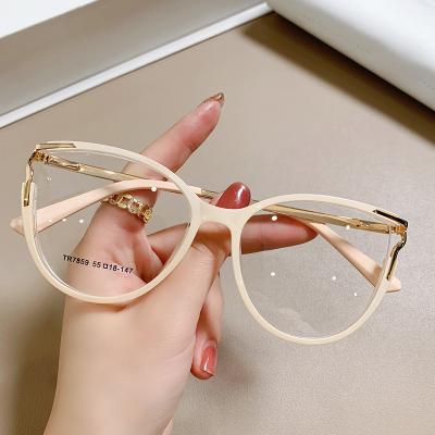 China For Clear Gradient TR90 Cat Eye Blue Light Glasses Europe And America Reading Glass Retro Shape Eyewear Optical Frames for sale