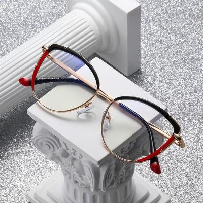 China For Cat Eye Golden Frames Anti Blue Light Elegant Women Fashion Luxury Reading Glasses Blocking Spring Hinge Glass Eyewear for sale