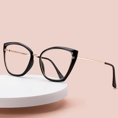 China For Cat Eye Hipster TR90 Reading Glasses And Metal Glass Frame Women Blue Light Blocking Glasses for sale