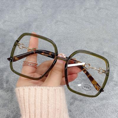 China For Reading Glass PC Blue Light Filter Anti Blocking Big Square Frame Eyeglasses Lenses High Quality for sale