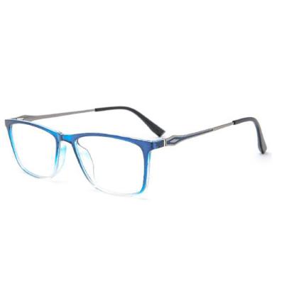 China Promotional Custom TR90 Myopia Logo Square Big Glasses Frame Elastic And Metal Mixed Clear Lens Optical Frames for sale