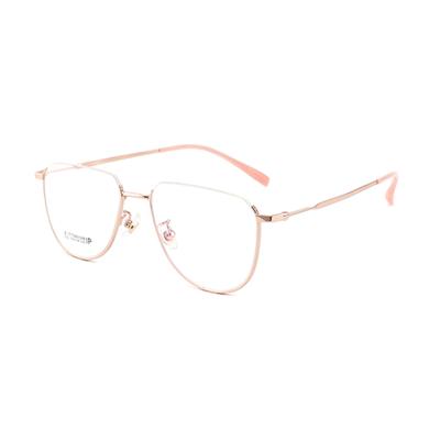 China Newest 2021 Myopia HY902 Good Quality IP Plating B Semi Titanium Spectacle Optical Frames Custom Logo for sale