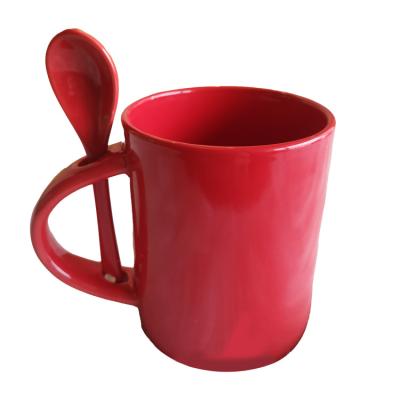 China Viable Wholesale Matte Red Chinese Ceramic Tea Cup Porcelain Tea Cup With Ceramic Infuser for sale