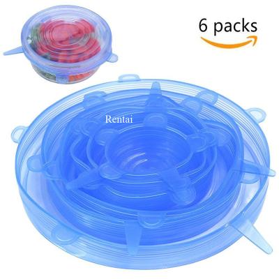 China Eco-Friendly Non-Refillable Factory Supply 6/12 In 1 Food Grade Reusable Silicone Stretch Lids Cover for sale