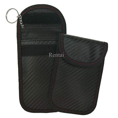 China Car Anti-theft Electromagnetic Shielding RFID Key Case Carbon Fiber Horizontal Vertical Vertical Grain Protecting Case Key Remote Cover for sale