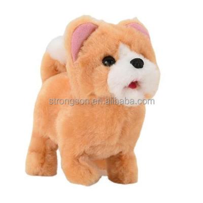 China Cartoon Toy Electric Puppy Plush Simulation Pursue Toy Children's Toys That Can Bark Walk And Wagging Tail Electronic Chow Chow for sale