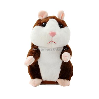 China Cartoon Toy Stuffed Animal Electric Plush Toy Little Mouse Walks And Sings Gray Brown Talking Hamster for sale